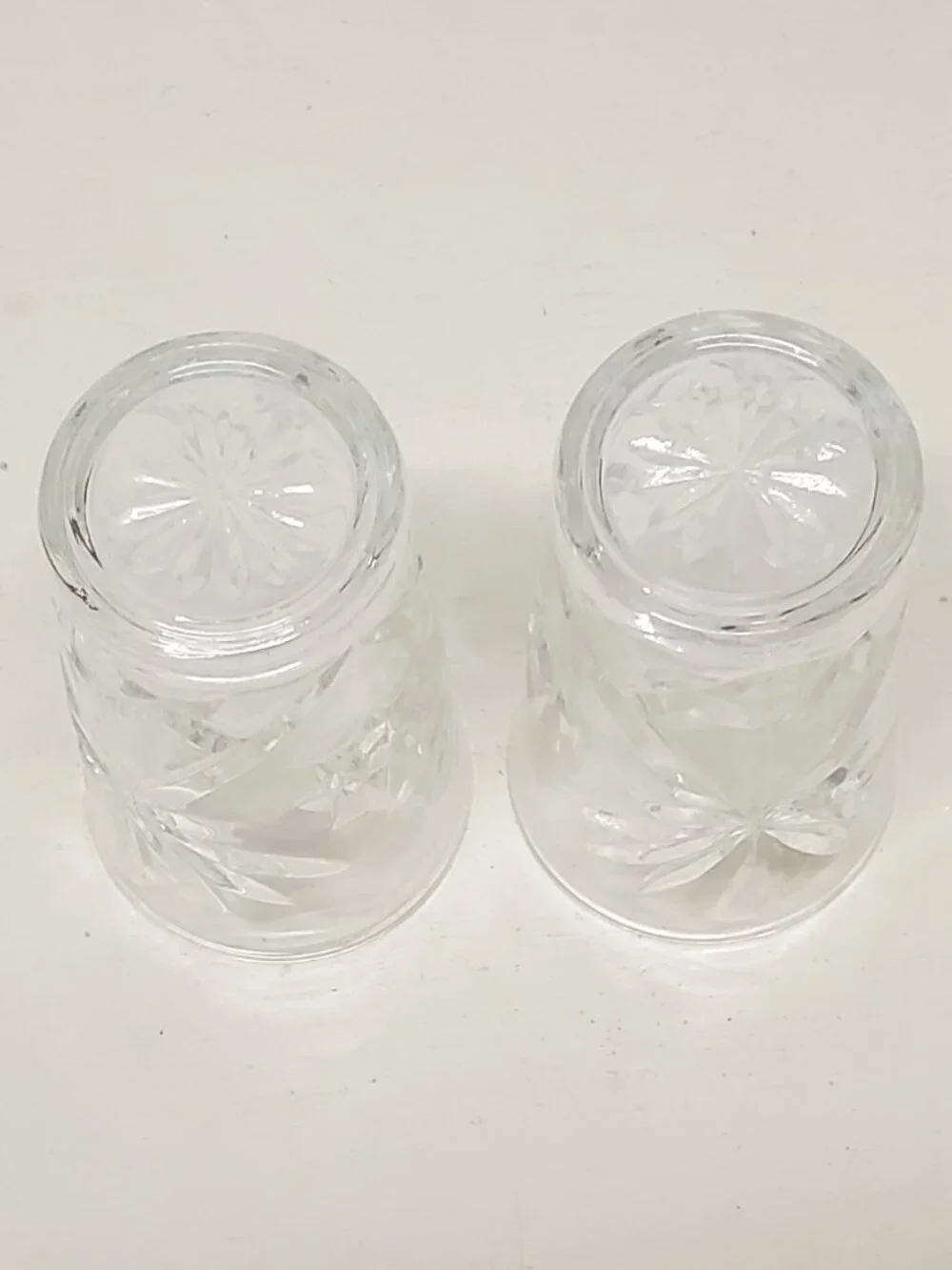 Vintage Flat Tumbler Prescut Clear Set of Two Drinking Glasses by Anchor Hocking